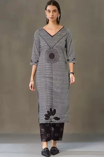 everyday workwear women printed kurta with palazzos