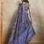 blue ajrak block handloom saree with tassels