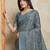 grey floral printed saree