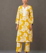 formal women printed kurta with palazzos