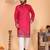 Red heavy linen cotton embroidery sequence work premium designer kurta pajama