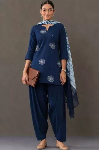 workwear women embroidered kurta with salwar with dupatta