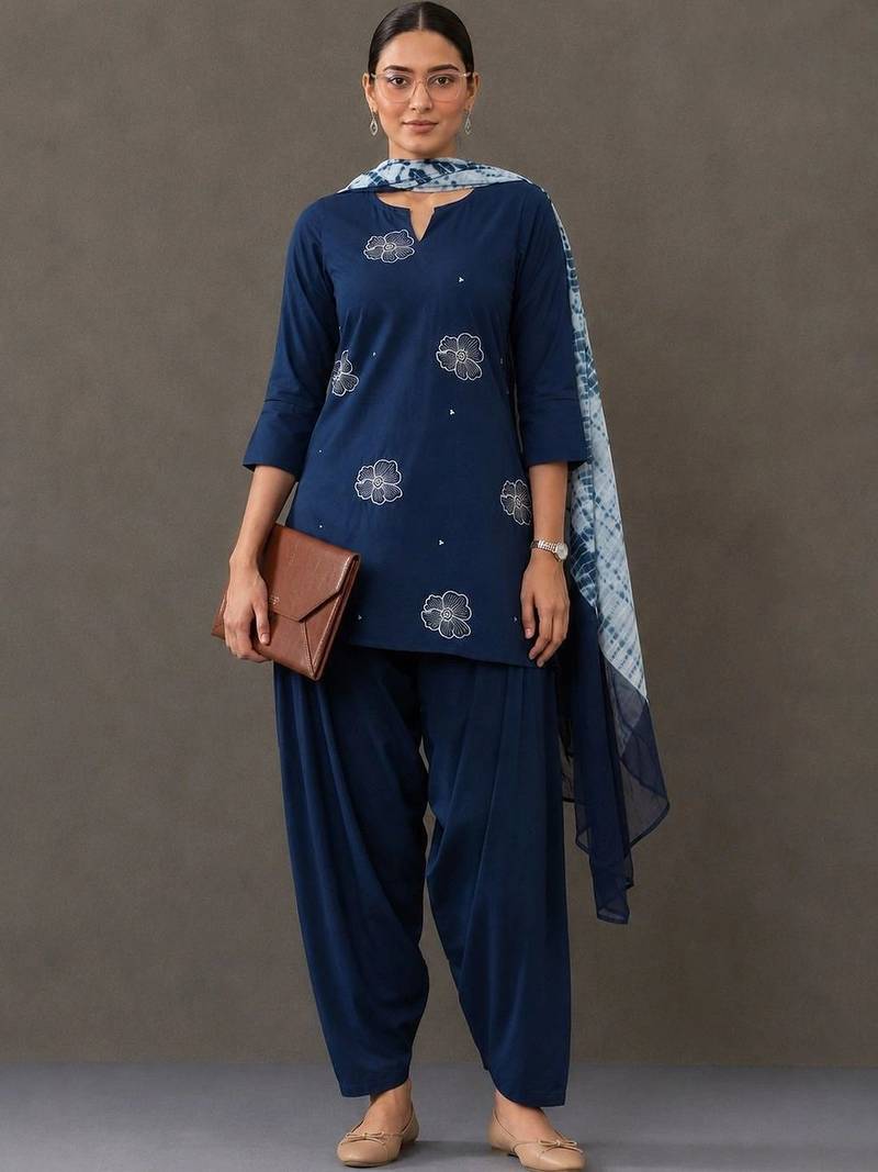 workwear women embroidered kurta with salwar with dupatta