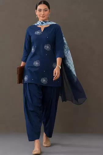 workwear women embroidered kurta with salwar with dupatta