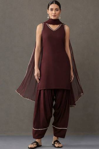 structured women kurta with patiala with dupatta