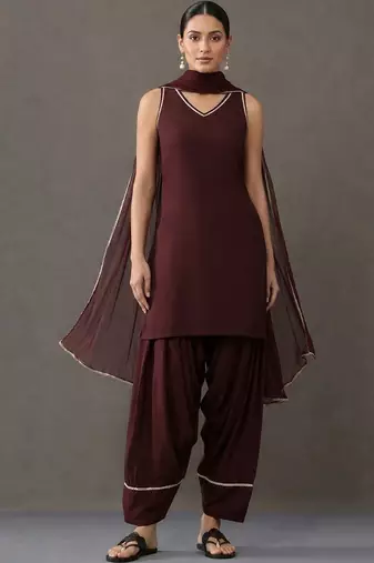 structured women kurta with patiala with dupatta