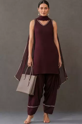 structured women kurta with patiala with dupatta