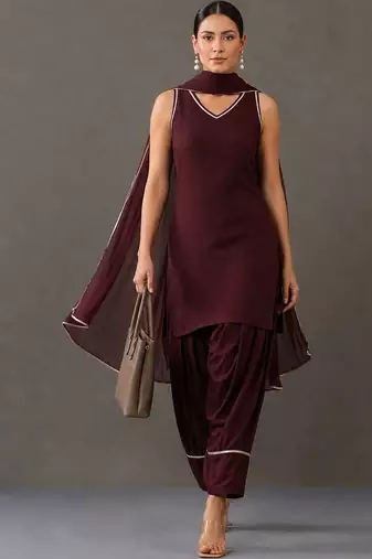 structured women kurta with patiala with dupatta