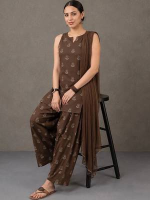 workwear women printed kurta with patiala with dupatta 2