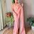 Peach embellished sequinned  saree