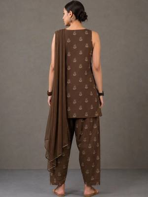 workwear women printed kurta with patiala with dupatta 5