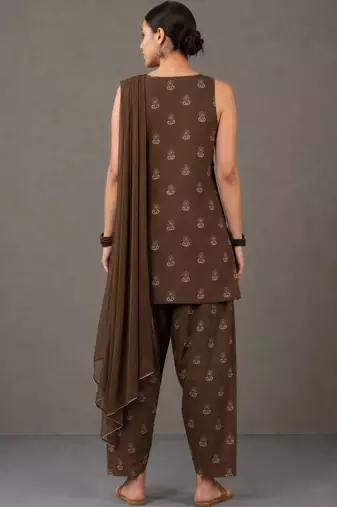 workwear women printed kurta with patiala with dupatta