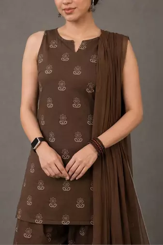 workwear women printed kurta with patiala with dupatta