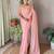 Peach embellished sequinned  saree