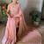 Peach embellished sequinned  saree