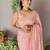 Peach embellished sequinned  saree