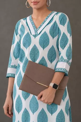 structured women printed kurta with trousers