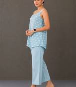 smart women printed kurti with palazzos