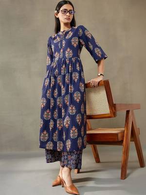tailored women printed kurta with palazzos 2