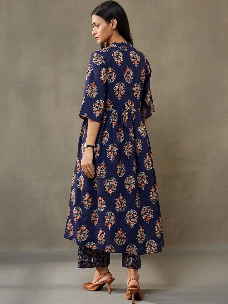 tailored women printed kurta with palazzos