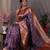 purple purple & red ethnic motifs woven design zari patola saree