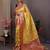 yellow yellow & pink ethnic motifs woven design zari patola saree