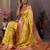 yellow yellow & pink ethnic motifs woven design zari patola saree
