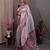 white blue & gold-toned ethnic motif woven design zari patola saree
