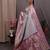white blue & gold-toned ethnic motif woven design zari patola saree
