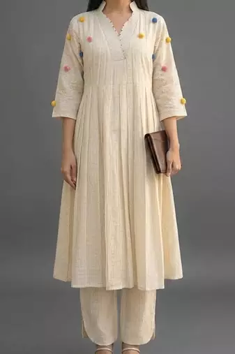 workwear women striped kurta with trousers