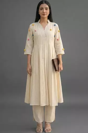 workwear women striped kurta with trousers