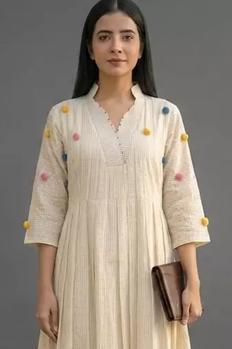 workwear women striped kurta with trousers
