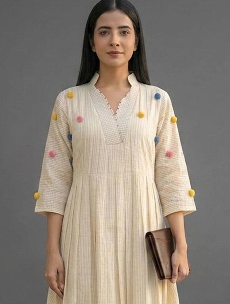workwear women striped kurta with trousers