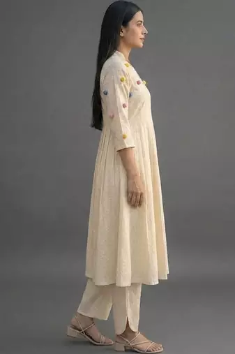 workwear women striped kurta with trousers
