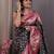 black black & pink ethnic motifs woven design zari patola saree