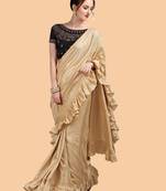 gold gold-toned silk blend saree