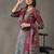 tailored women printed kurta with trousers with dupatta
