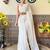 off_white embellished sequinned poly georgette saree