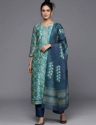 formal women printed kurta with trousers with dupatta 1