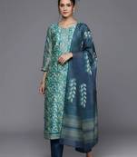 formal women printed kurta with trousers with dupatta