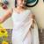 off_white embellished sequinned poly georgette saree