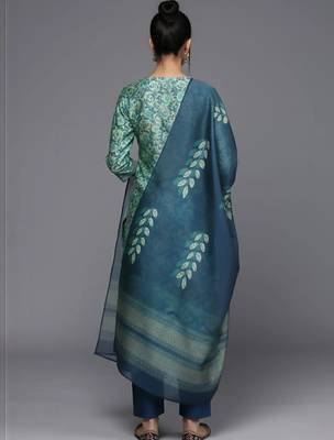 formal women printed kurta with trousers with dupatta 2