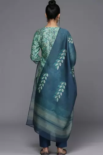 formal women printed kurta with trousers with dupatta