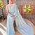 blue embellished sequinned poly georgette saree