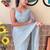 blue embellished sequinned poly georgette saree