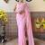 pink embellished sequinned pure georgette saree