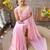pink embellished sequinned pure georgette saree