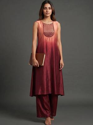tailored women dyed kurta with palazzos 1