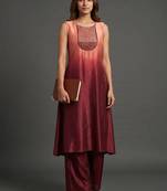 tailored women dyed kurta with palazzos