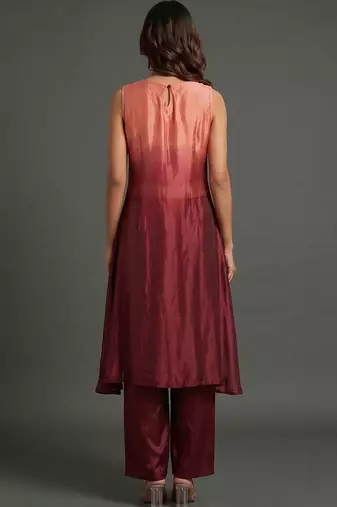 tailored women dyed kurta with palazzos